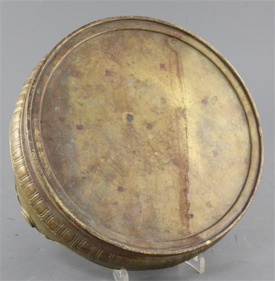 A large Chinese bronze censer stand, 17th / 18th century, diameter 27cm